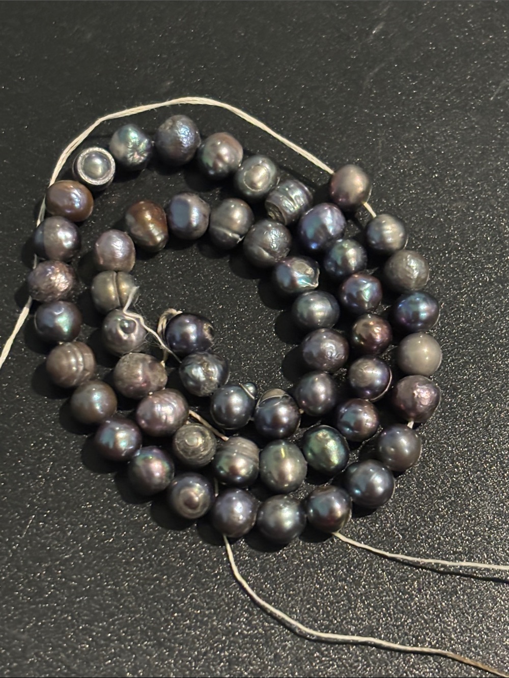 10” Black Iridescent Pearl Strand - Women Jewelry loose gemstones fine jewelry